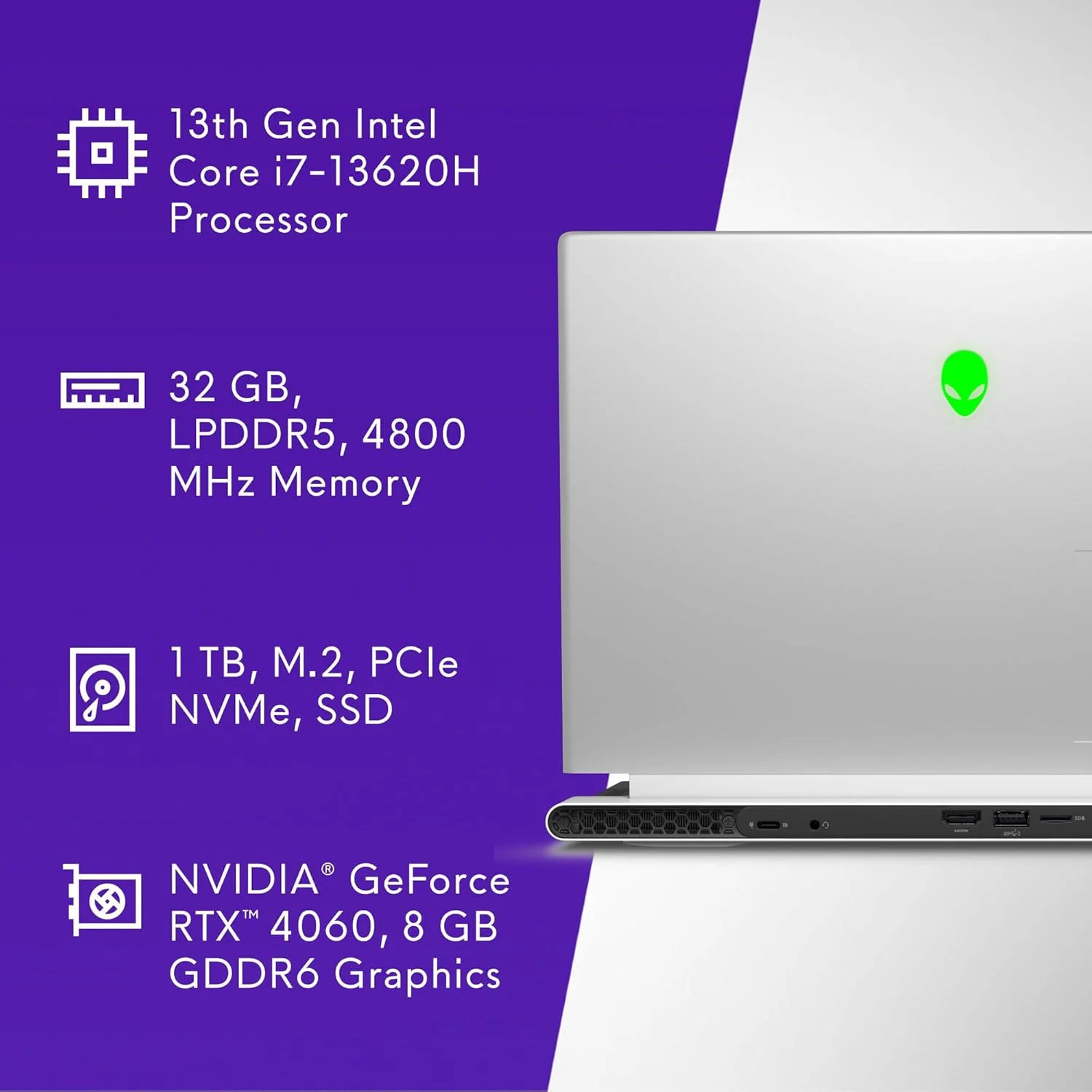 Alienware - x14 R2 i7-13620H 32GB 2TB SSD 14" 2023 QHD+ 165Hz NVIDIA RTX 4060 IR (Premium Pre-owned) - Image 10
